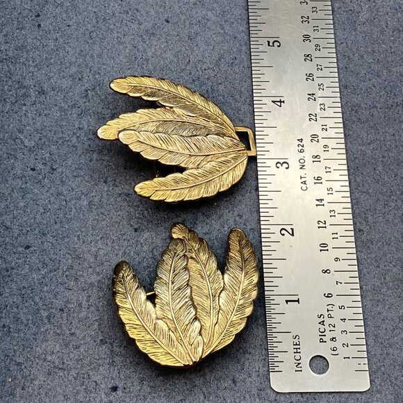 DIY Vintage Leaf Belt Buckle 4.5 In Gold Clasp Accessory Intricate Elegant Retro main image 6